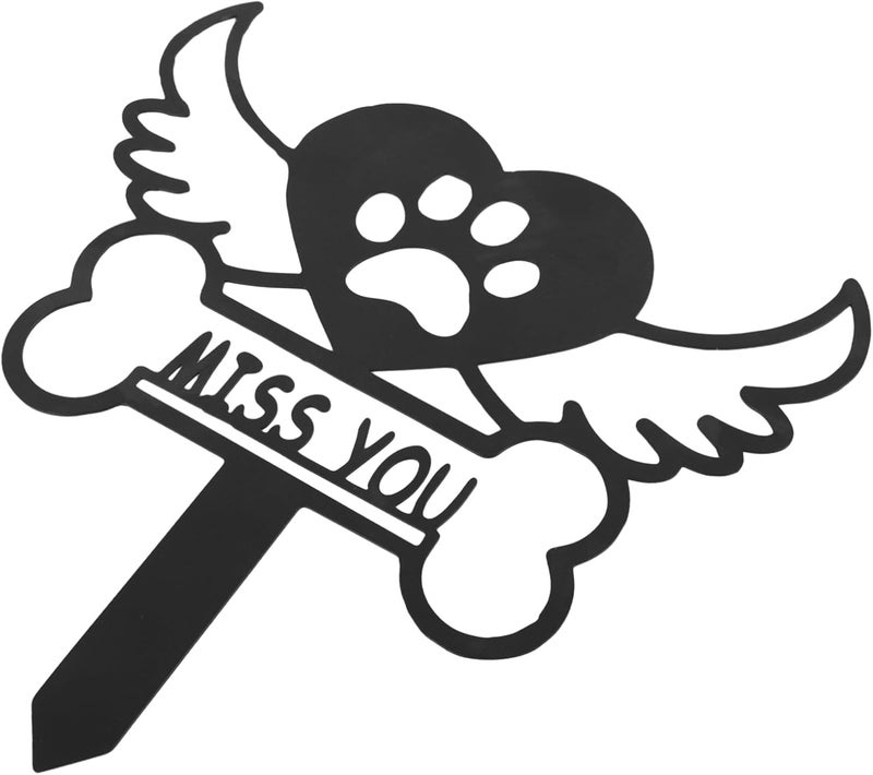 Heart Shaped Metal Memorial Stake for Pet Graves Cemetery Memorial Plaque Decorative Garden Stake - Image 1