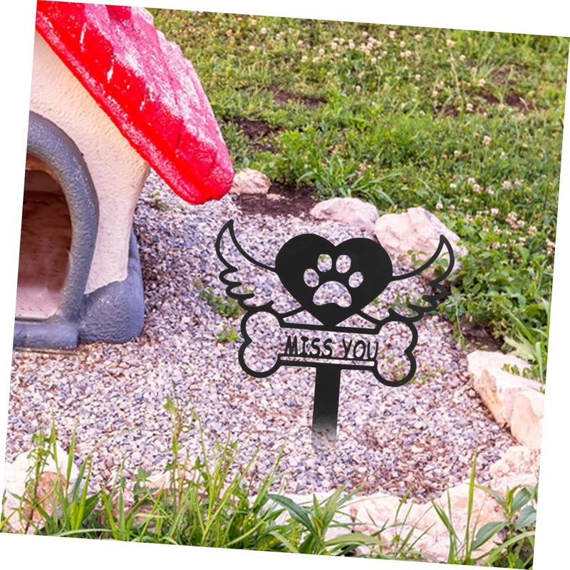 Heart Shaped Metal Memorial Stake for Pet Graves Cemetery Memorial Plaque Decorative Garden Stake - Image 5