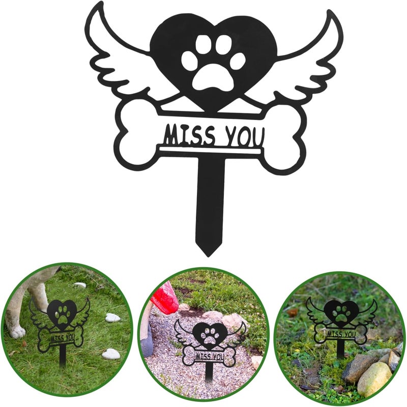 Heart Shaped Metal Memorial Stake for Pet Graves Cemetery Memorial Plaque Decorative Garden Stake - Image 2
