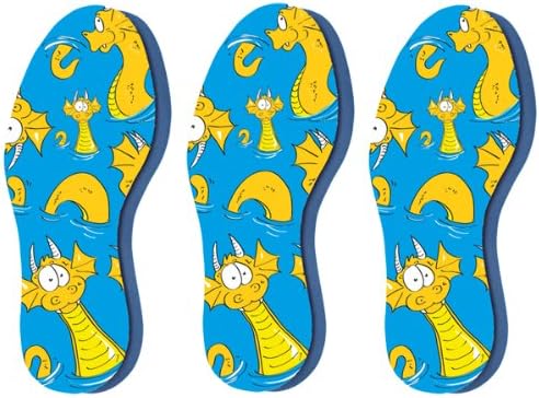 Pedag Soft | Fabric Covered Latex Foam Insoles | Lemon Scented | Children Size US 2L/3L-EU 32/33 | 3 Pair