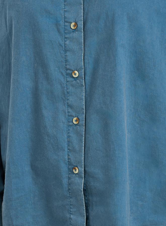 Styli Blue Long Sleeve Acid Wash Shirt - Image 3