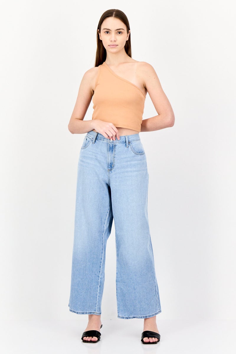 Universal Thread جينز قصير غير قابل للتمدد للنساء بتصميم مريح، أزرق فاتح - Image 4