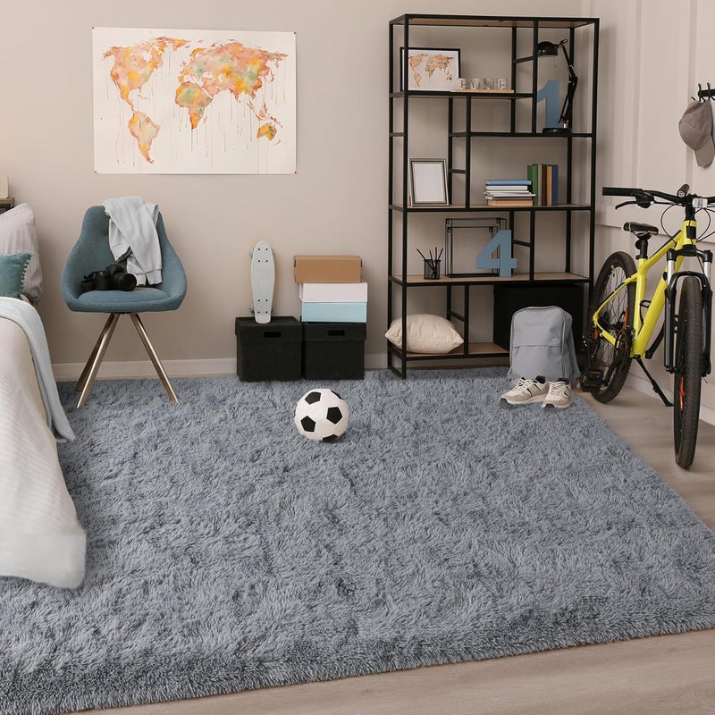 Chicrug Soft Area Rugs for Bedroom Living Room Plush Fluffy Rug 3x5 Feet, Shag Furry Area Rug Carpet Non Shedding for Nursery Children Kids Girls Room Home Decorative, Grey - Image 5