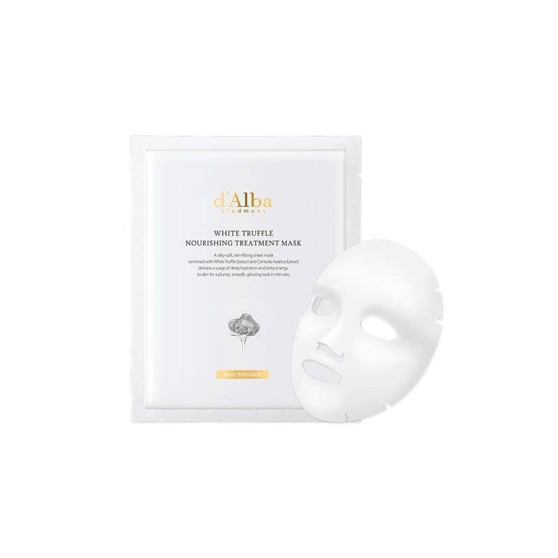 d'alba Piedmont Italian White Truffle Nourishing Mask 5pcs, Vegan Skincare, Nourishing Sheet Mask for Dry and Tired Skin, Deep Hydration, Korean Skin Care - Image 1