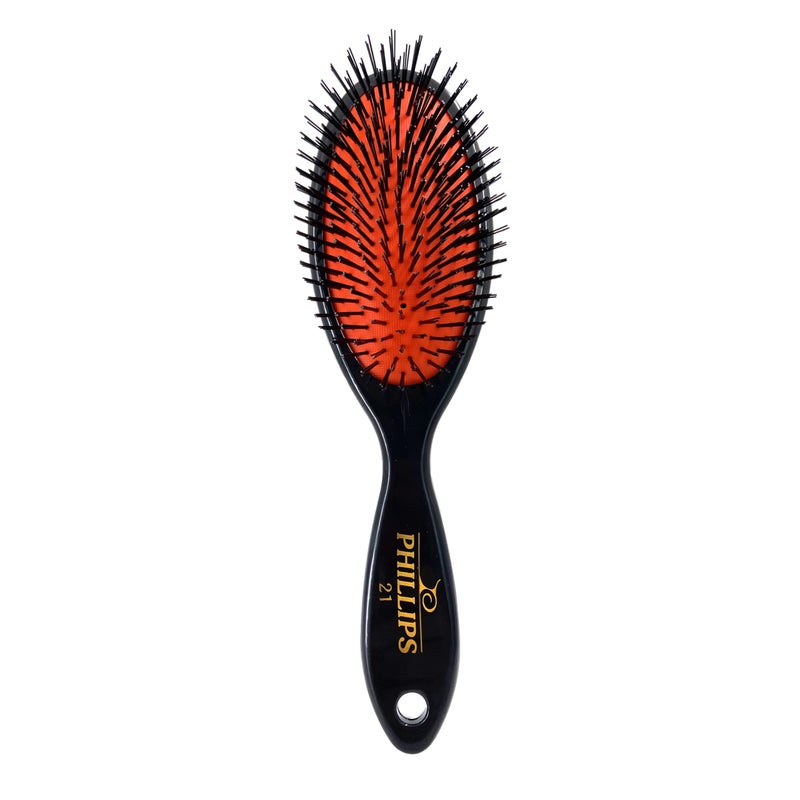 Phillips Brush #21 Classic Hairbrush â€“ Gentle Nylon Bristles Hair Brush with Padded Cushion Brush Head - Image 1