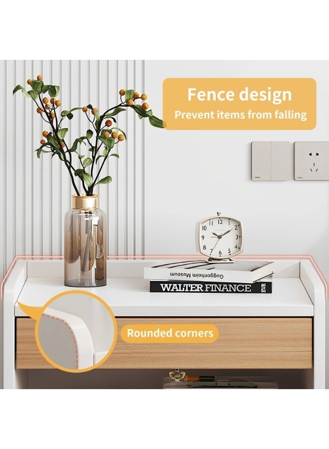 SHEIDLIN Modern Wood Nightstand Bedside Cabinet with Multi Storage Drawers, Anti-Collision Rounded Corner Bed Side Table for Bedroom, 40×34×49cm - Image 3