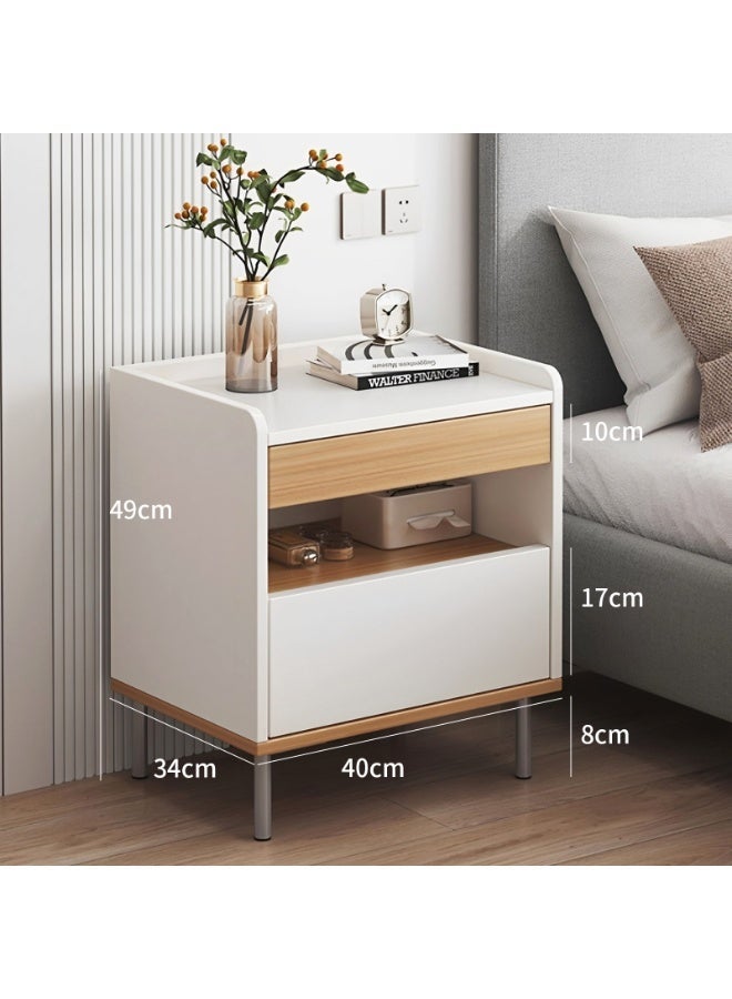 SHEIDLIN Modern Wood Nightstand Bedside Cabinet with Multi Storage Drawers, Anti-Collision Rounded Corner Bed Side Table for Bedroom, 40×34×49cm - Image 5