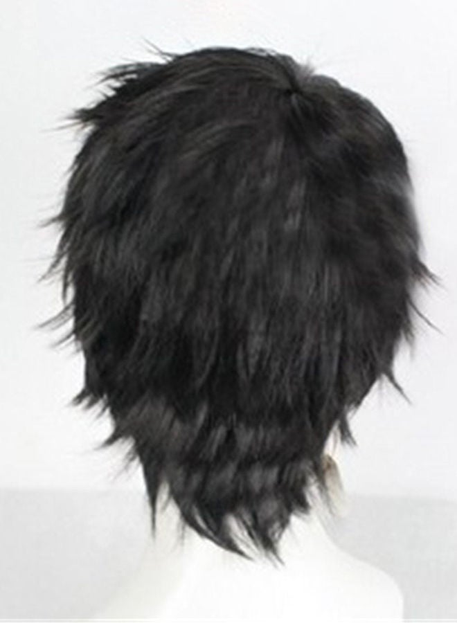 NIBEMINENT Short Black Men Fluffy Straight Anime Cosplay Heat Resistant Halloween Wig - Image 2