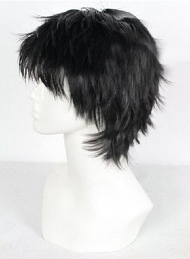 NIBEMINENT Short Black Men Fluffy Straight Anime Cosplay Heat Resistant Halloween Wig - Image 3