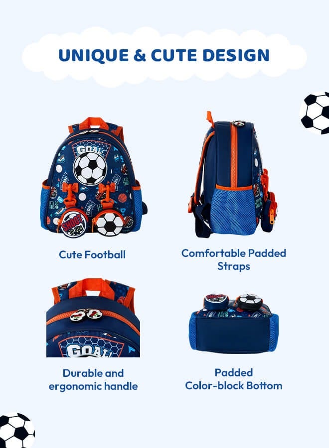 hibobi School Bags for Boy, Children's Bags, Boy Kids Backpack Primary School Bag Football with Two Separate Small Pockets and Side Pockets - Image 5