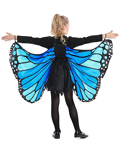 Seasons Kids Monarch Butterfly Cape Wings, Blue, One Size - Image 4