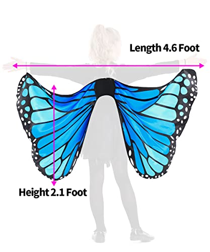 Seasons Kids Monarch Butterfly Cape Wings, Blue, One Size - Image 5