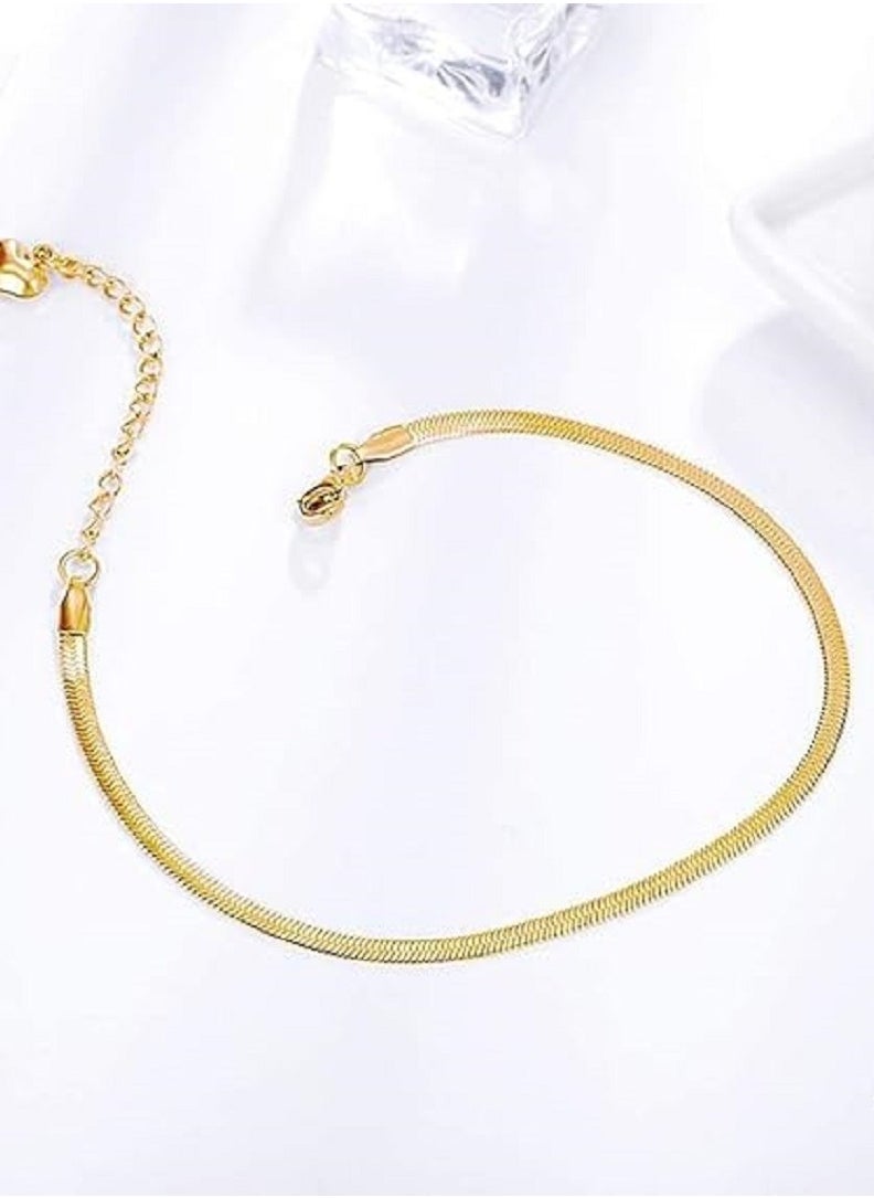 Generic Stainless steel anklet, waterproof, non-rusting, 3mm wide, 21+5 extension length  - Image 1