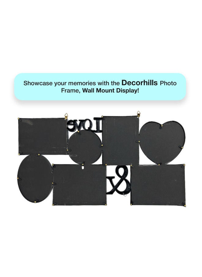 Decorhills - Decorhills Plastic Love Design Multi Pictures Collage Photo Frame, Wall Mount Display, Elegant White & Silver Finish, Holds Multiple Photos, Stylish Home Décor, 67x35.6cm, 1-Pc - Image 1