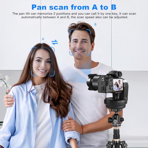 Soonpho M6 Auto Face Tracking Motorized Rotating Panoramic Tripod Head,AI Smart Face Body Tracking Remote Control Pan Tilt Head with Remote Control and Mobile Phone Clip for DSLR Cameras/Camcorders - Image 2
