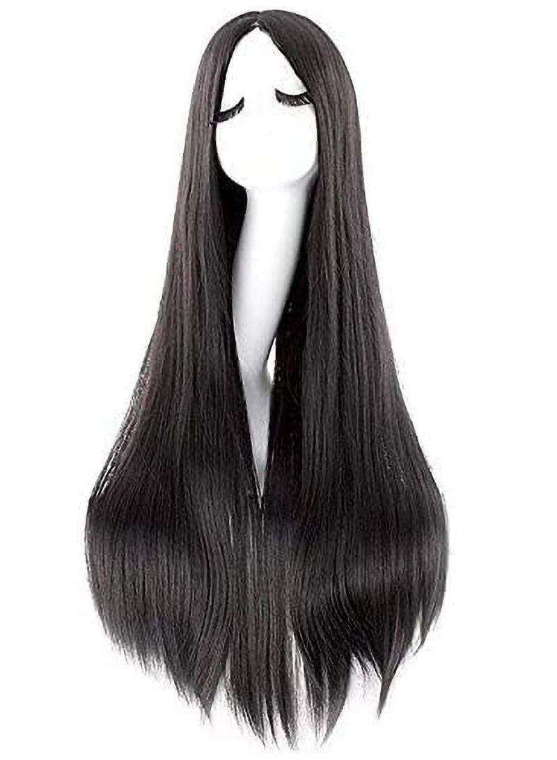 Estelle Fiber Heat Resistant Wig Nature looking for Cosplay Daily Party Use Synthetic Hair Replacement Wig For Fashion Women Black Straight No Fringe - Image 3