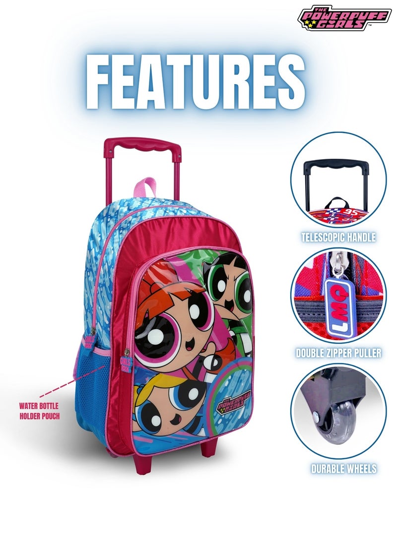 Warner Bros 5-in-1 Trolley School Bag Set - Ergonomic Backpack, Water Bottle, Lunch Box, Insulated Bag & Pencil Case, Lightweight & Durable, for Girls 6+, Perfect for School & Travel - Image 3