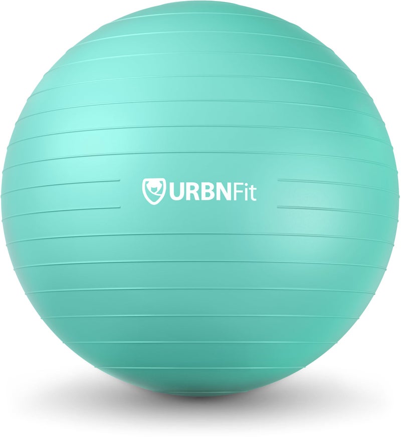 URBNFit Exercise Ball - Yoga Ball in Multiple Sizes for Yoga, Pilates, Pregnancy, Stability - Anti-Burst Swiss Balance Ball w/Quick Pump – Office Ball Chair for Home and Gym – 30 Inch - Teal - Image 1