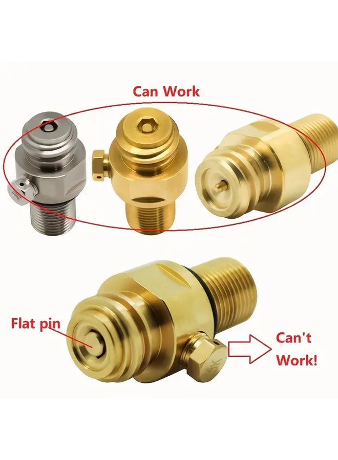 1PC Chrome Plated Copper CO2 Cylinder Adapter Female T21-4 To Male W21.8 Regulator Home Brewing And Soda Dispensing Connector With Pressure Gauge Durable Keg Accessories For Beer Brewing Systems Gas Connection Tool Functional Design Corrosion Resistant - Image 4