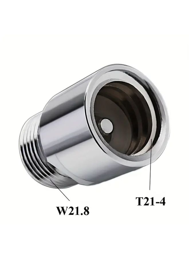 1PC Chrome Plated Copper CO2 Cylinder Adapter Female T21-4 To Male W21.8 Regulator Home Brewing And Soda Dispensing Connector With Pressure Gauge Durable Keg Accessories For Beer Brewing Systems Gas Connection Tool Functional Design Corrosion Resistant - Image 2