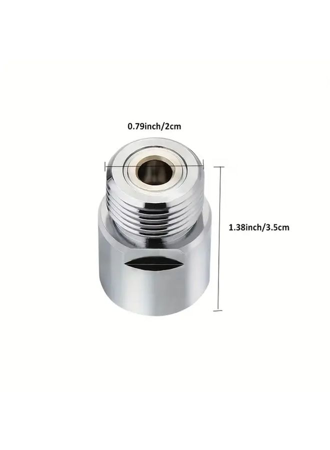1PC Chrome Plated Copper CO2 Cylinder Adapter Female T21-4 To Male W21.8 Regulator Home Brewing And Soda Dispensing Connector With Pressure Gauge Durable Keg Accessories For Beer Brewing Systems Gas Connection Tool Functional Design Corrosion Resistant - Image 3