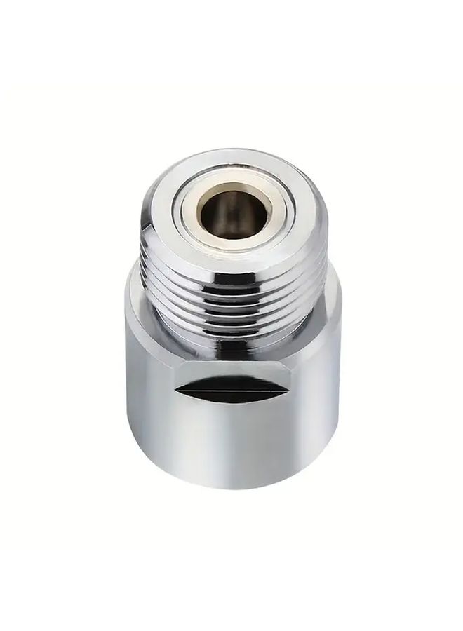 1PC Chrome Plated Copper CO2 Cylinder Adapter Female T21-4 To Male W21.8 Regulator Home Brewing And Soda Dispensing Connector With Pressure Gauge Durable Keg Accessories For Beer Brewing Systems Gas Connection Tool Functional Design Corrosion Resistant - Image 5