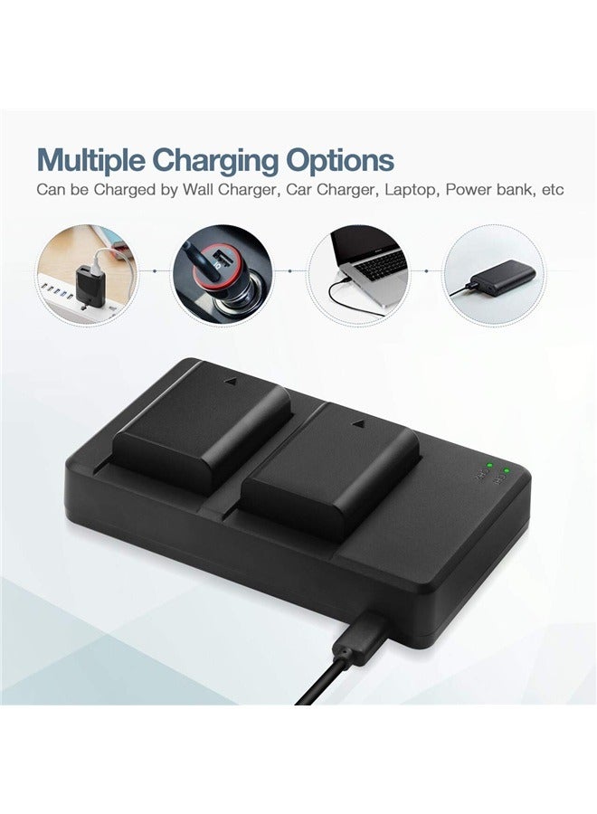 NP-FW50 Battery 2 Packs 1500mAh Rechargeable Li-ion Batteries and Dual Charger for Sony A6500, A6400, A6300, A6000, A7, A7II、  - Image 5