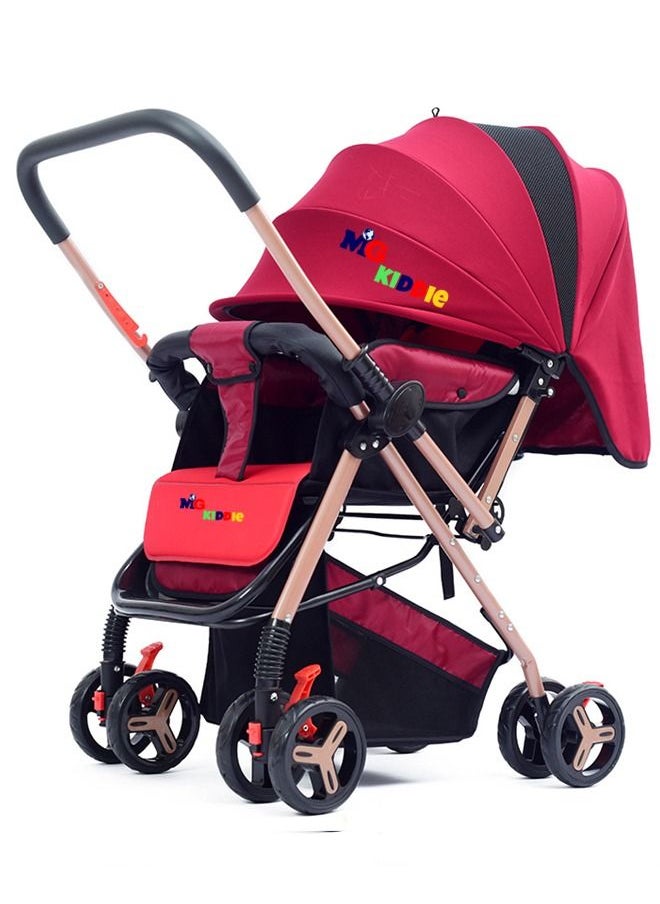 Kiddie 0-3 years Baby/Kids Travel Stroller with Adjustable/Reversible handle, Large Storage Basket, Front tray, Linen Canopy, Adjustable Backrest - RED - pzsku/ZB60ACE75E72BABAA033FZ/45/_/1693744618/fa21d5a9-f3bd-4161-951e-1268624192c8