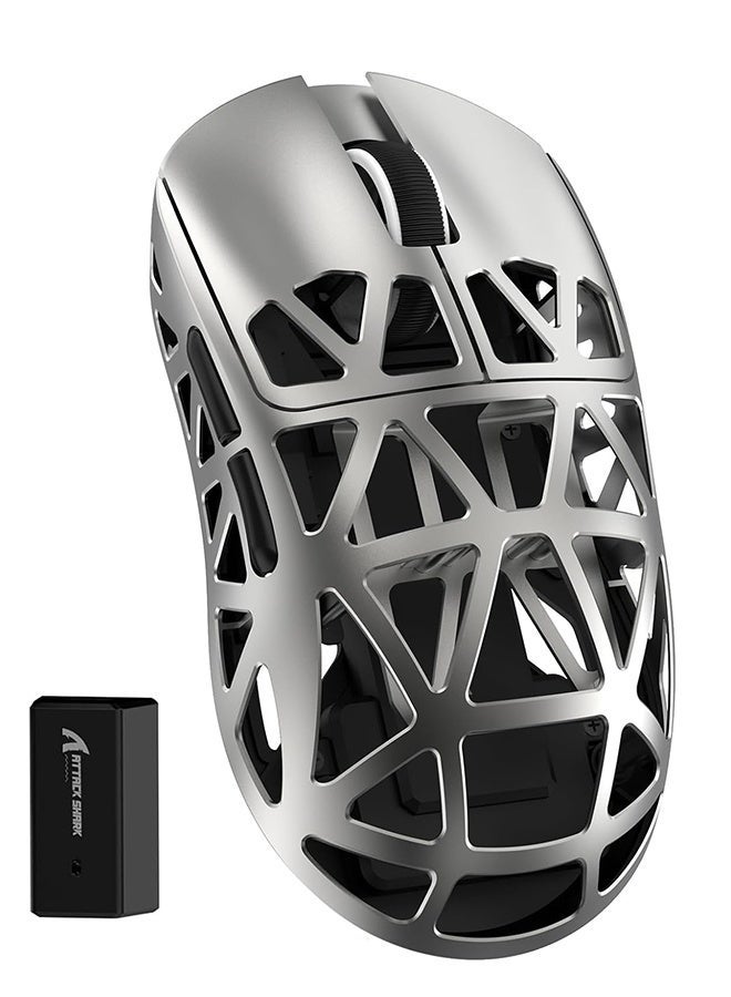 R2 Superlight Wireless Gaming Mouse,Mouse Wireless Gaming,Magnesium Alloy, PixArt PAW3950 Sensor,Adjustable 42K DPI,8K Hz Polling Rate,5 Programmable Button,Long Battery Life,PC/Mac/Xbox/PS-Grey