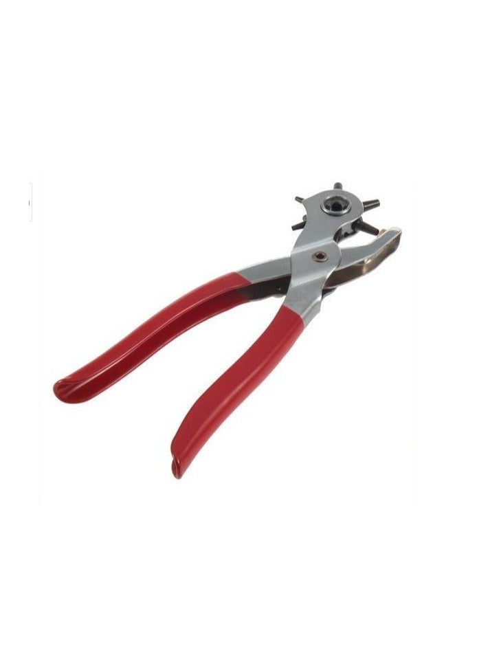 Leather Belt Hole Punch Plier Red/Silver  - Image 1
