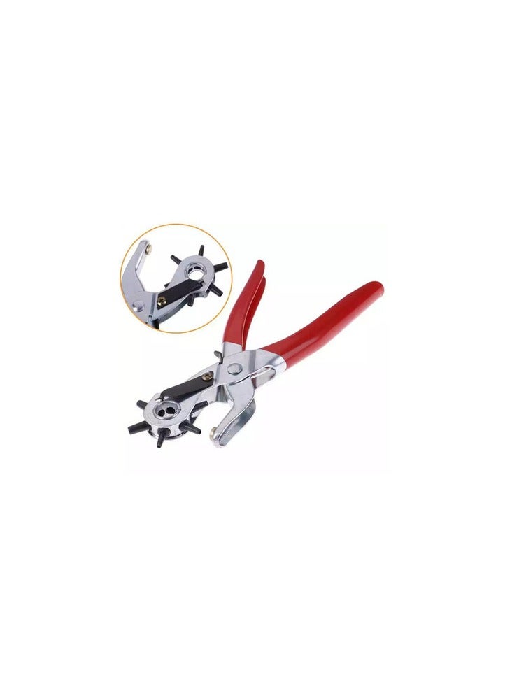 Leather Belt Hole Punch Plier Red/Silver  - Image 2