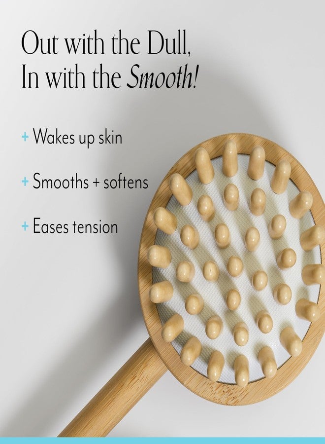 Bliss 2-in-1 Wooden Shower Brush for Back and Body, Exfoliating Dry Brush Bristles with Massaging Nubs for Sore Muscles, Use Wet or Dry - Image 2