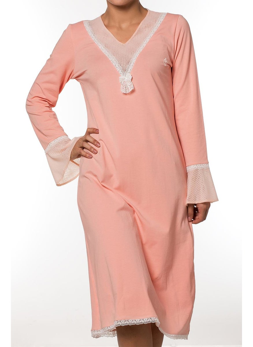 DoReMi Long Sleeved Combed Cotton Nightgown  - Image 1