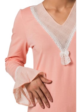 DoReMi Long Sleeved Combed Cotton Nightgown  - Image 2