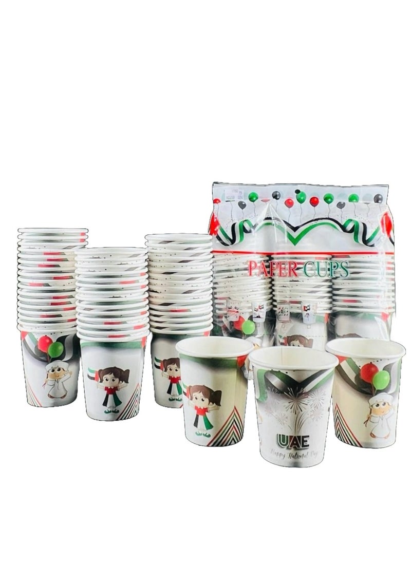 Boxwoods - 50 Pcs of UAE Flag Color Disposable Paper Cups 9 Oz size For National Day Party - Image 1