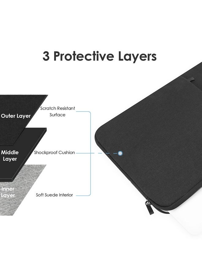 ProElife ProElife 13-Inch Laptop Sleeve Case for 2024-2022 MacBook Air 13.6 inch with Apple M3 M2 Chip & 2022 MacBook Pro 13.3 inch M2 Chip Accessory Traveling Carrying Canvas Bag Cover Simple Case (Black)  - Image 3
