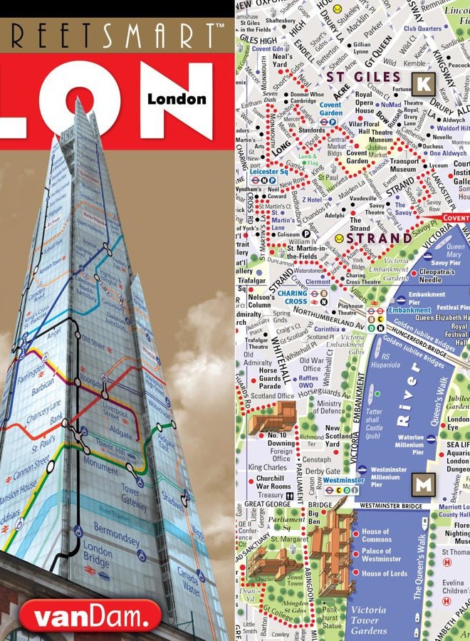 VanDam, Inc. StreetSmart (R) London Map by VanDam: City Center Street Map of London, England - Image 1