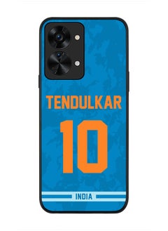 Rugged Black Edge Case for OnePlus Nord 2T, Slim fit Soft Case Flexible Rubber Edges Thin Cover - Player Name - Sachin Tendulkar, Jersey Number- 10