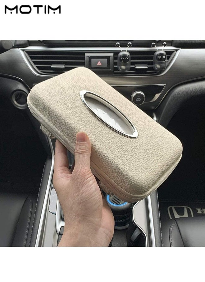 Motim 1 Pcs Car Tissue Holder, Car Sun Visor Napkin Holder,  Hanging Paper Towel Clip And 2 Pcs Leather Car Seat Headrest Hook, Vehicle Back Seat Organizer Hanger for Purse Groceries Bag  - Image 4