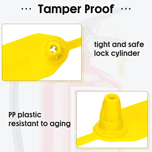 Roowest 1000 Pcs Plastic Tamper Seals Fire Extinguisher Tags Security Tags Seals Safety Numbered Zip Ties Labels Safety Disposable Self Locking Signage 250 mm Length (Yellow) - Image 5