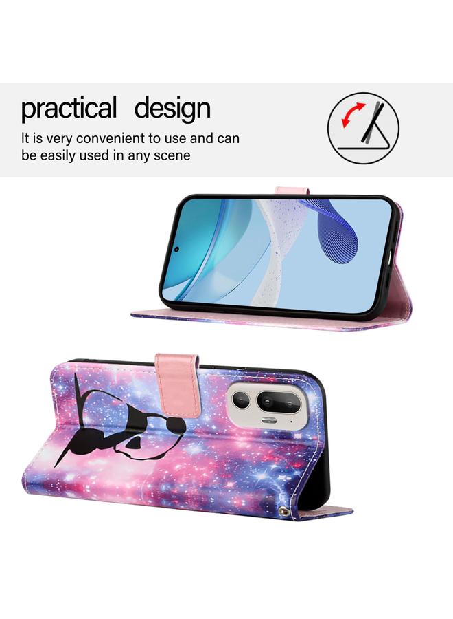 S-TOP Case For HTC U24 Pro Colored Drawing Pattern Plain Weave Leather Phone Case - Image 4