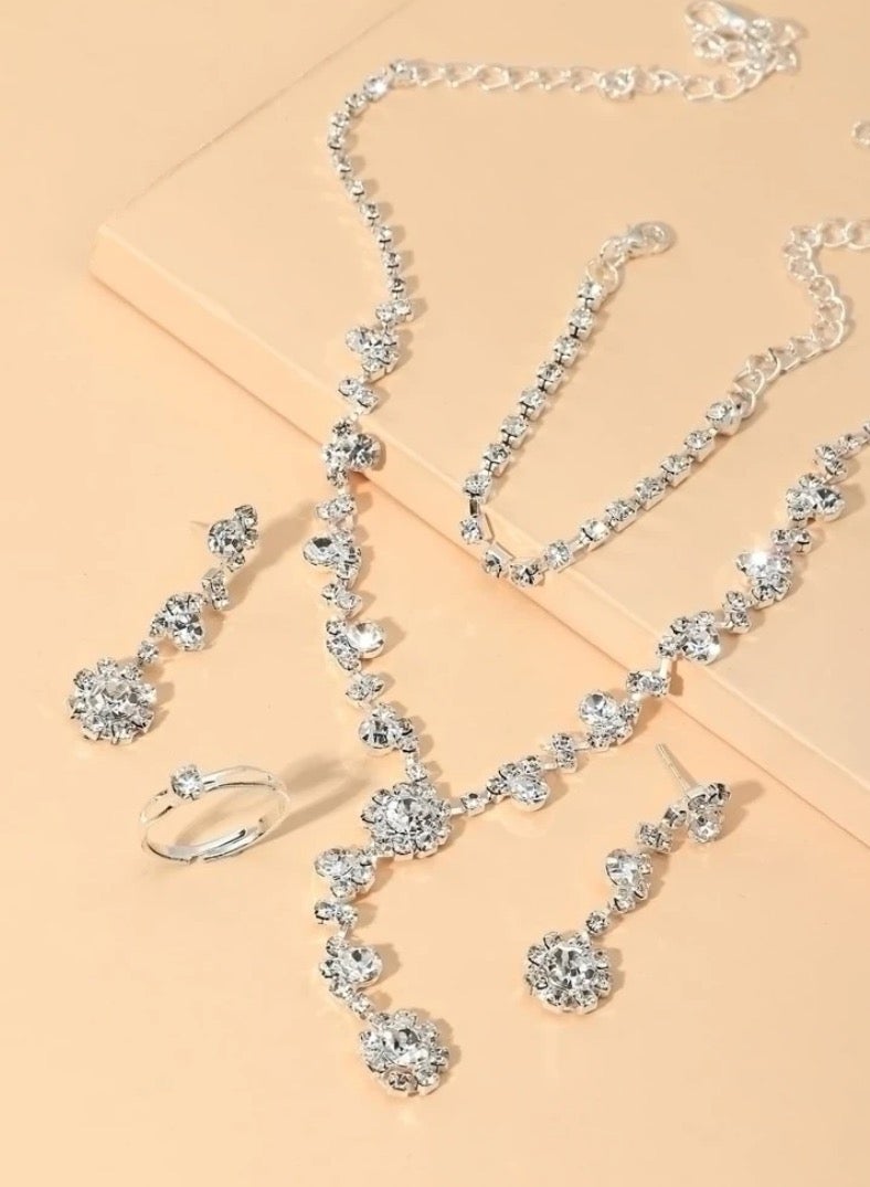 JewelryPalace Amazing Trendy Women's Zirconia Necklace And Earrings And Bracelet And Ring Jewellery Set - Image 2