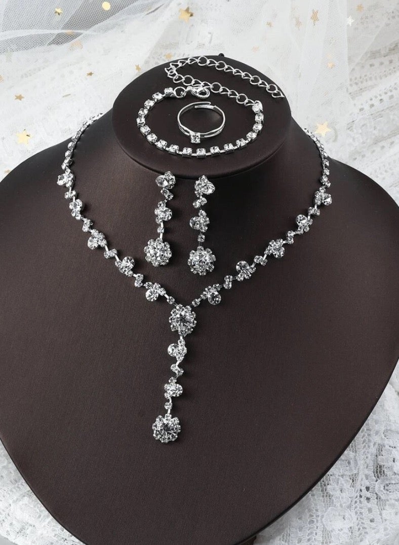 JewelryPalace Amazing Trendy Women's Zirconia Necklace And Earrings And Bracelet And Ring Jewellery Set - Image 1