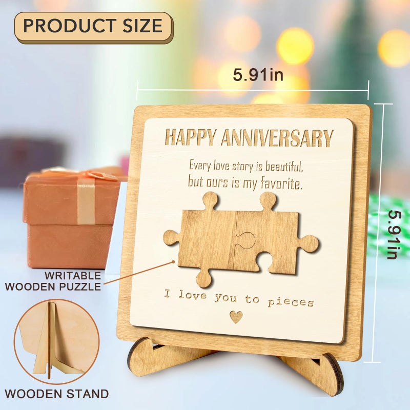 Unique Wedding Gifts  Anniversary Romantic Gift Ideas - Gifts for Boyfriend Girlfriend Husband Wife  Love Gifts for Him Her  I Love You to Pieces  Desk Plaque  Happy Anniversary Home Decorations.