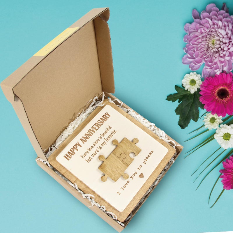 Unique Wedding Gifts  Anniversary Romantic Gift Ideas - Gifts for Boyfriend Girlfriend Husband Wife  Love Gifts for Him Her  I Love You to Pieces  Desk Plaque  Happy Anniversary Home Decorations.