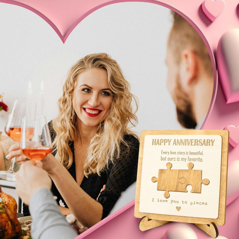 Unique Wedding Gifts  Anniversary Romantic Gift Ideas - Gifts for Boyfriend Girlfriend Husband Wife  Love Gifts for Him Her  I Love You to Pieces  Desk Plaque  Happy Anniversary Home Decorations.