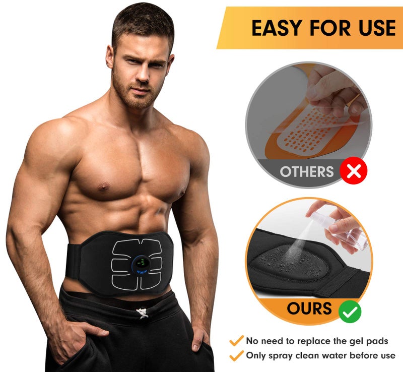 MarCoolTrip MZ ABS Stimulator,Ab Machine,Abdominal Toning Belt Workout Portable Ab Stimulator Home Office Fitness Workout Equipment for Abdomen Black - Image 3
