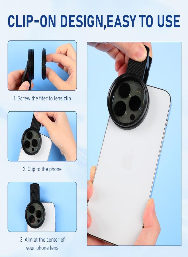 Grenben 52mm Clip-on CPL Phone Camera Filter Kit, Circular Polarizer Filter, CPL Polarizer Phone Camera Lens Filter for iPhone Samsung/Android Smartphones - Image 4