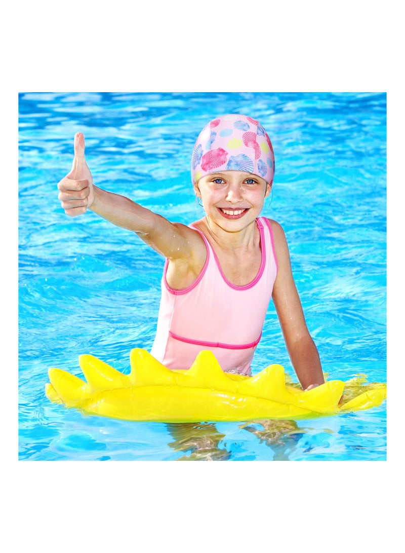 3 Pack Kids Polyester Swim Caps, Flexible Nylon Bathing Hats for Long Hair, Unisex Swimming Caps for Children, Comfortable and Durable Swimwear Accessories. - Image 2