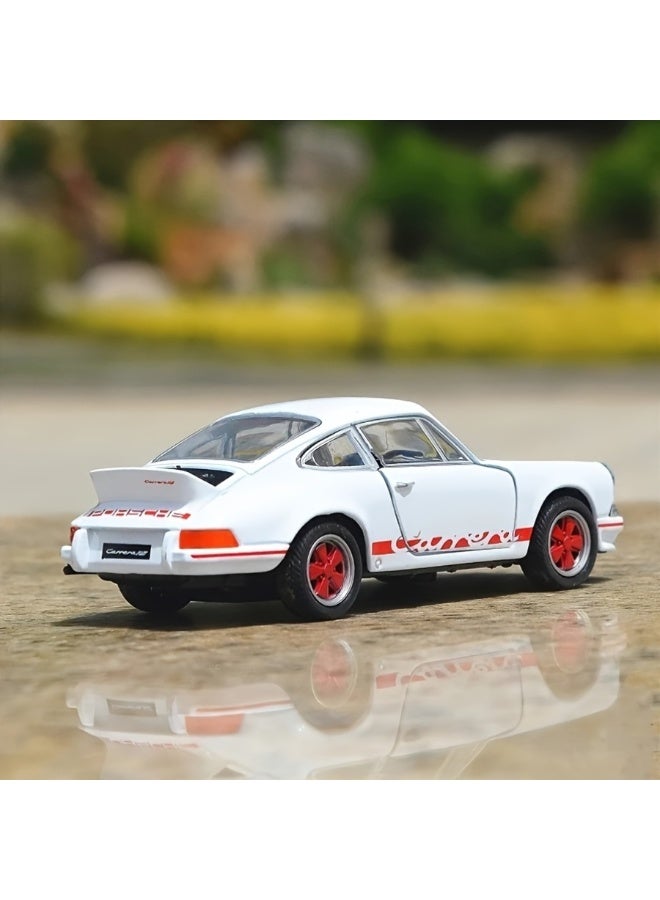 Welly 1:24 Scale Porsche 1973 911 Carrera Die-Cast Model Car, White with Red Accents, Zinc Alloy Metal Classic Sports Car Replica with Manual Push Action for Display and Collectors - Image 5